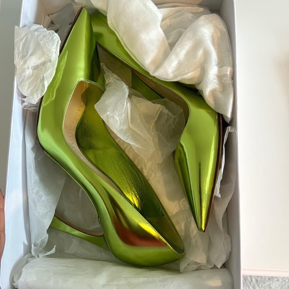 Apple green leather pumps Dior